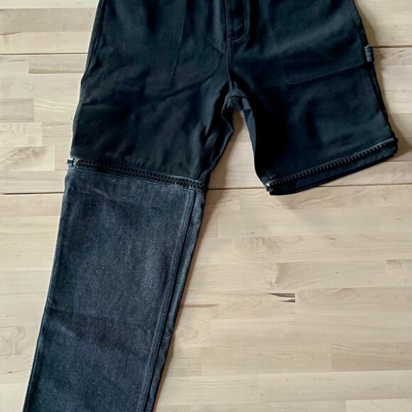 Teddy Fresh Unisex Black Convertible Zip-Off Straight Leg Jeans Pants size 28 - Picture 5 of 8